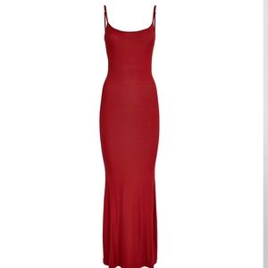 SKIMS Ribbed Soft Lounge Slip Dress NWT limited edition red